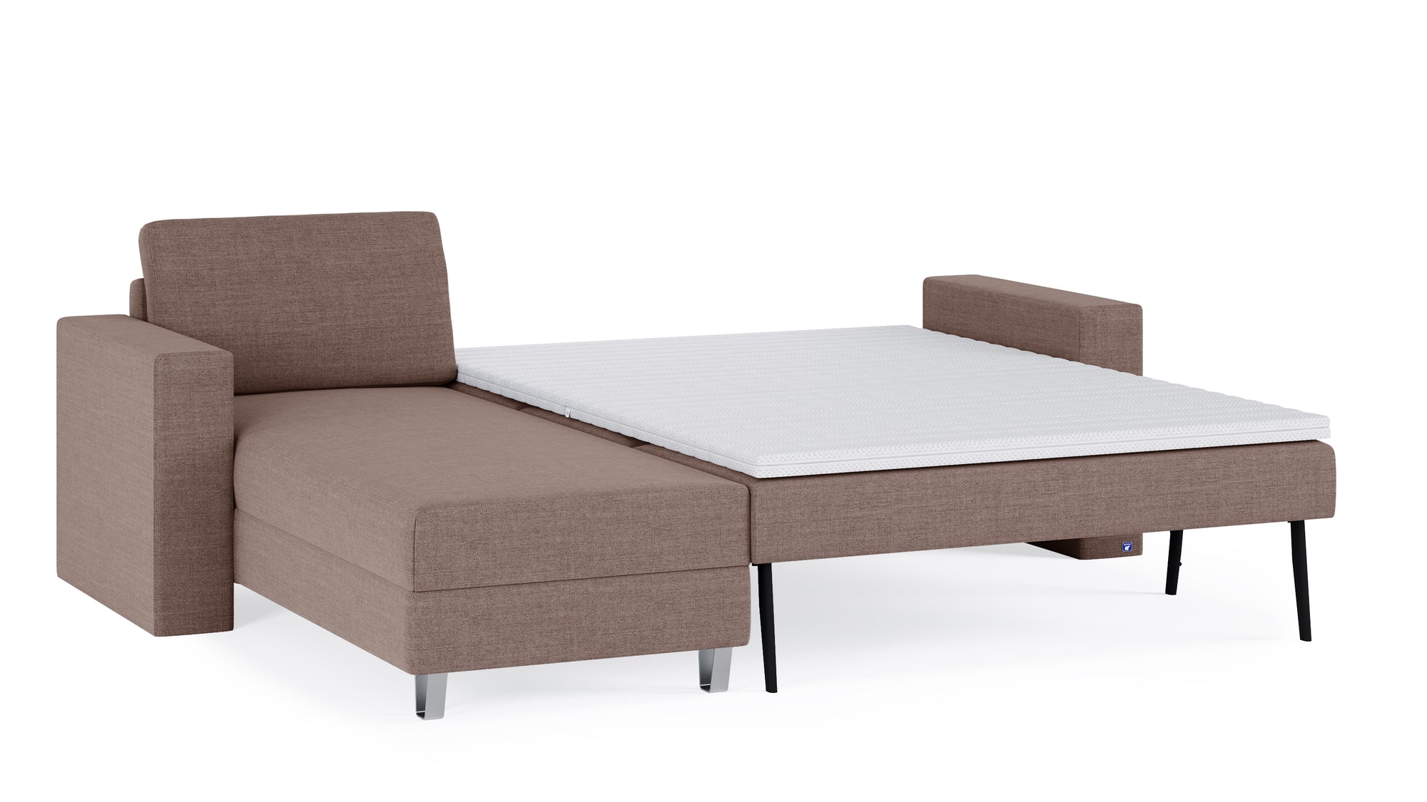 Schlafsofa von Bruno – 140 cm, in Braun