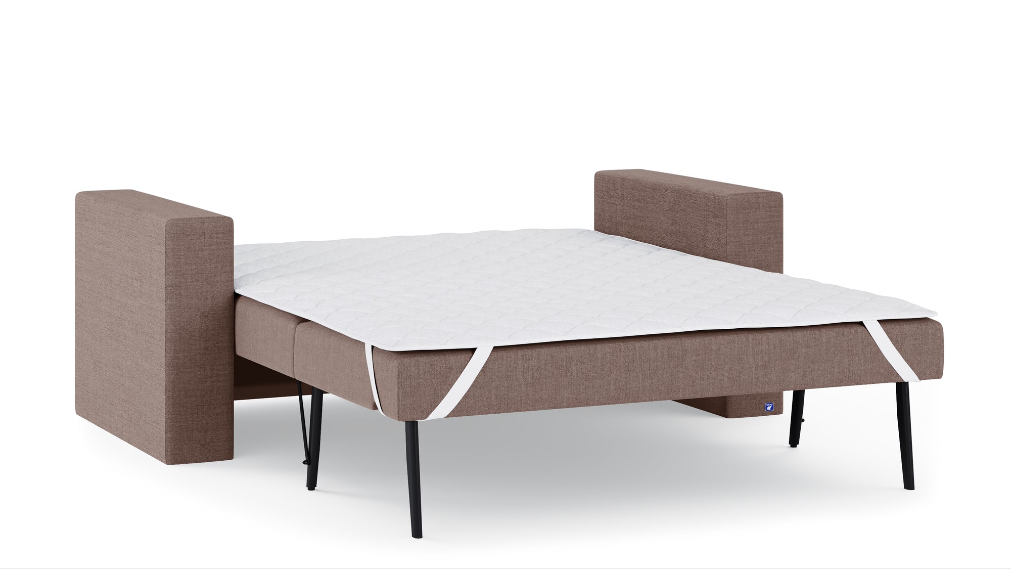 Schlafsofa von Bruno – 140 cm, in Braun