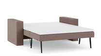 Schlafsofa von Bruno – 140 cm, in Braun