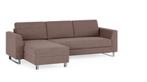 Schlafsofa von Bruno – 140 cm, in Braun, Metallfüße