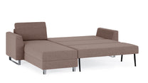 Schlafsofa von Bruno – 140 cm, in Braun, Metallfüße