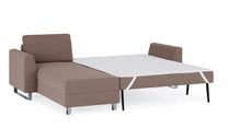 Schlafsofa von Bruno – 140 cm, in Braun, Metallfüße