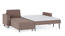 Schlafsofa von Bruno – 140 cm, in Braun, Metallfüße
