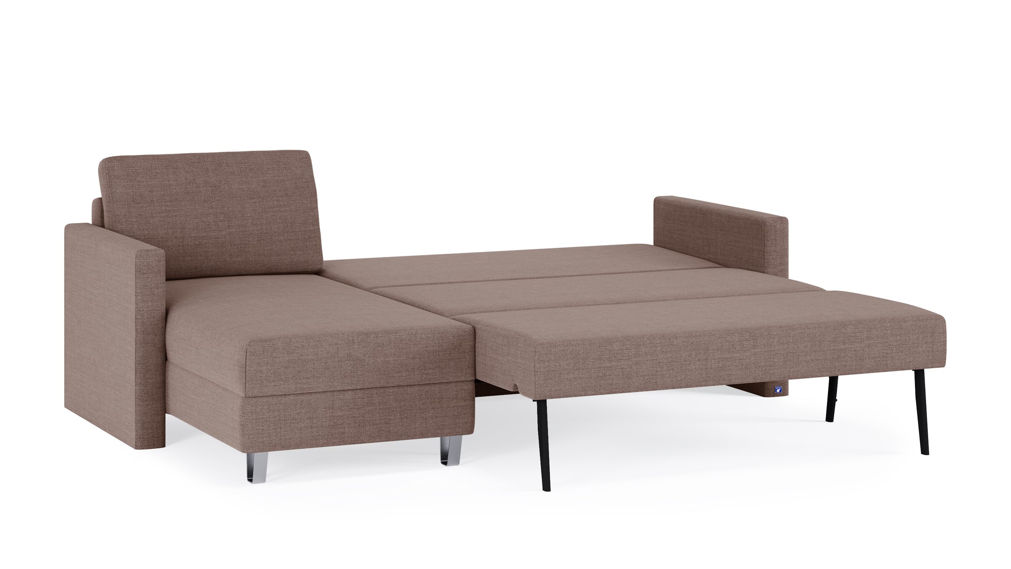 Schlafsofa von Bruno – 140 cm, in Braun