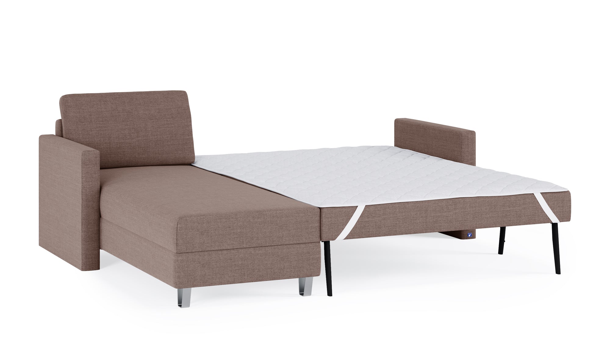 Schlafsofa von Bruno – 140 cm, in Braun
