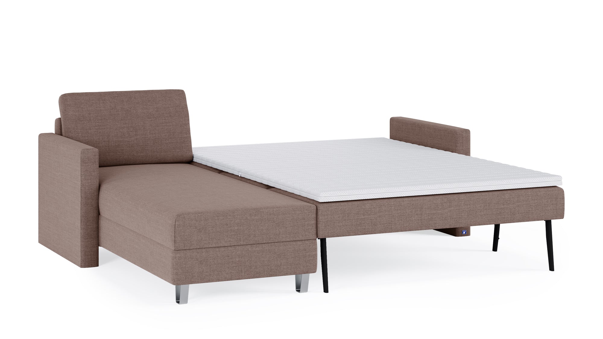 Schlafsofa von Bruno – 140 cm, in Braun