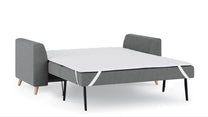 Schlafsofa von Bruno – 140 cm, in Dunkelgrau, Holzfüße