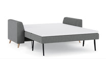 Schlafsofa von Bruno – 140 cm, in Dunkelgrau, Holzfüße