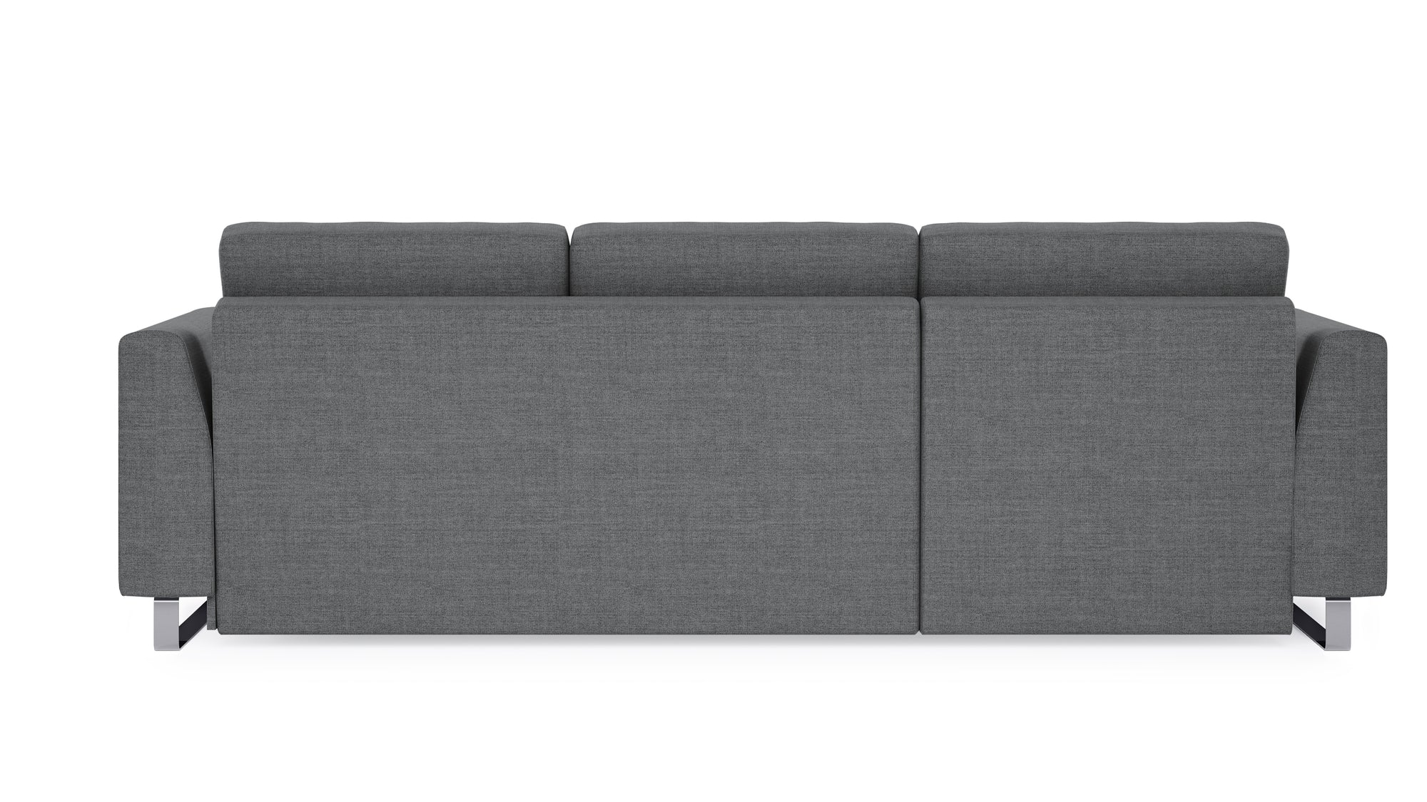 Schlafsofa von Bruno – 140 cm, in Dunkelgrau, Metallfüße