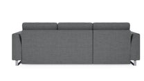 Schlafsofa von Bruno – 140 cm, in Dunkelgrau, Metallfüße