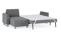 Schlafsofa von Bruno – 140 cm, in Dunkelgrau, Metallfüße