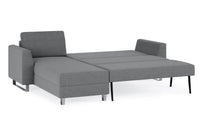 Schlafsofa von Bruno – 140 cm, in Dunkelgrau, Metallfüße