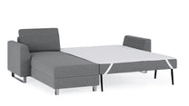Schlafsofa von Bruno – 140 cm, in Dunkelgrau, Metallfüße