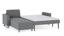 Schlafsofa von Bruno – 140 cm, in Dunkelgrau, Metallfüße