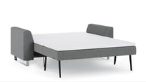 Schlafsofa von Bruno – 140 cm, in Dunkelgrau, Metallfüße