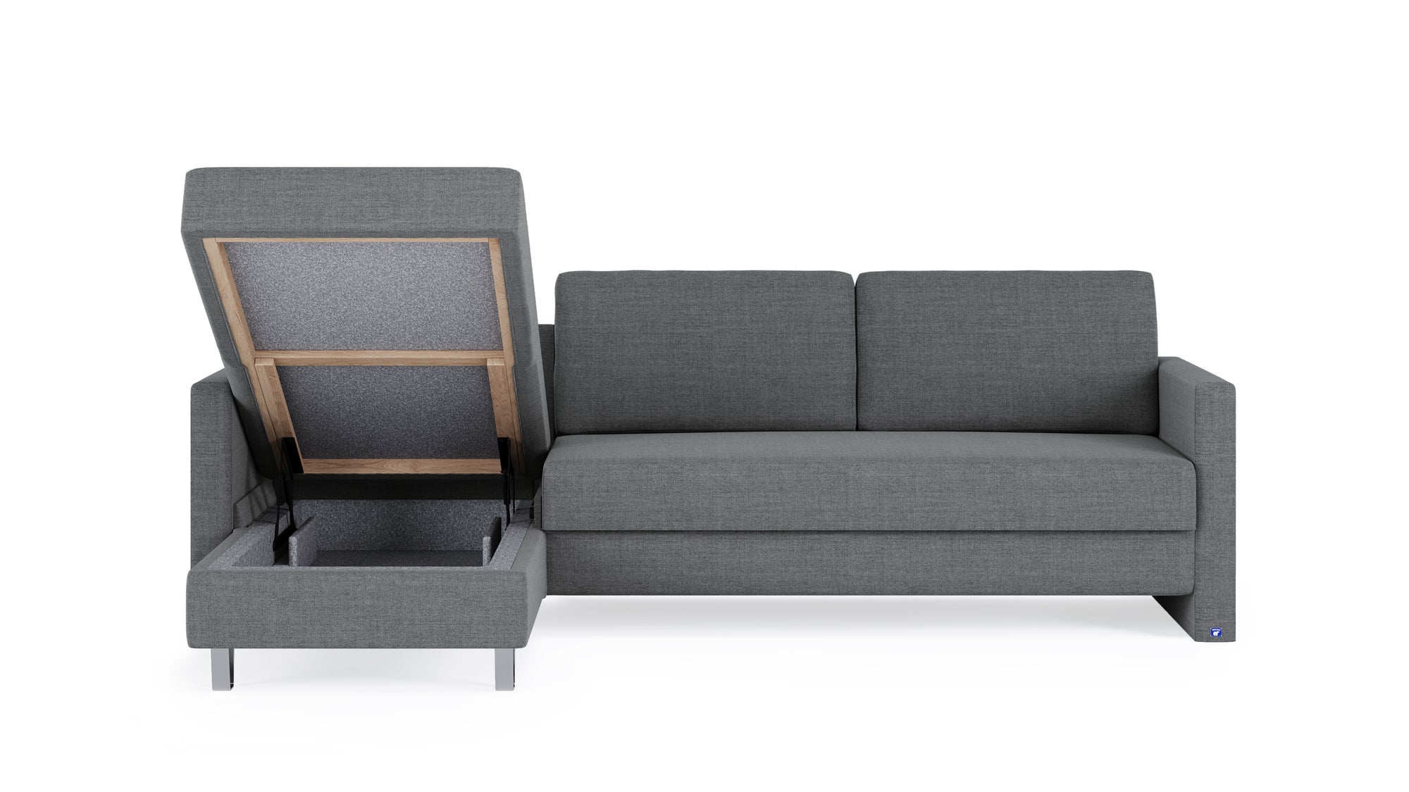 Schlafsofa von Bruno – 160 cm, in Dunkelgrau