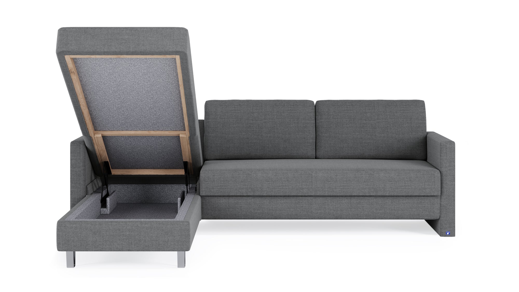 Schlafsofa von Bruno – 160 cm, in Dunkelgrau