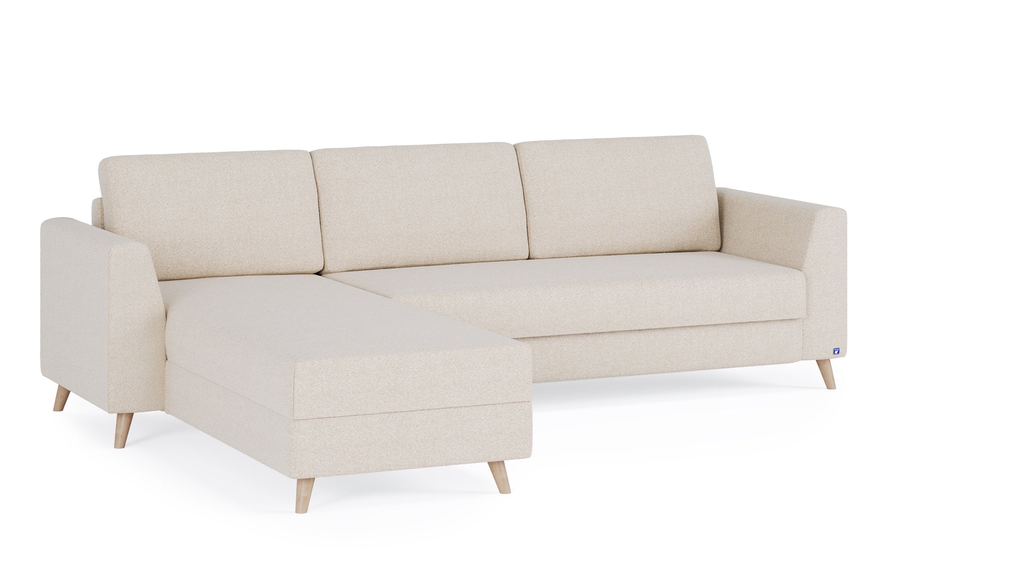 Schlafsofa von Bruno – 160 cm, in Glory Soft Beige, Holzfüße
