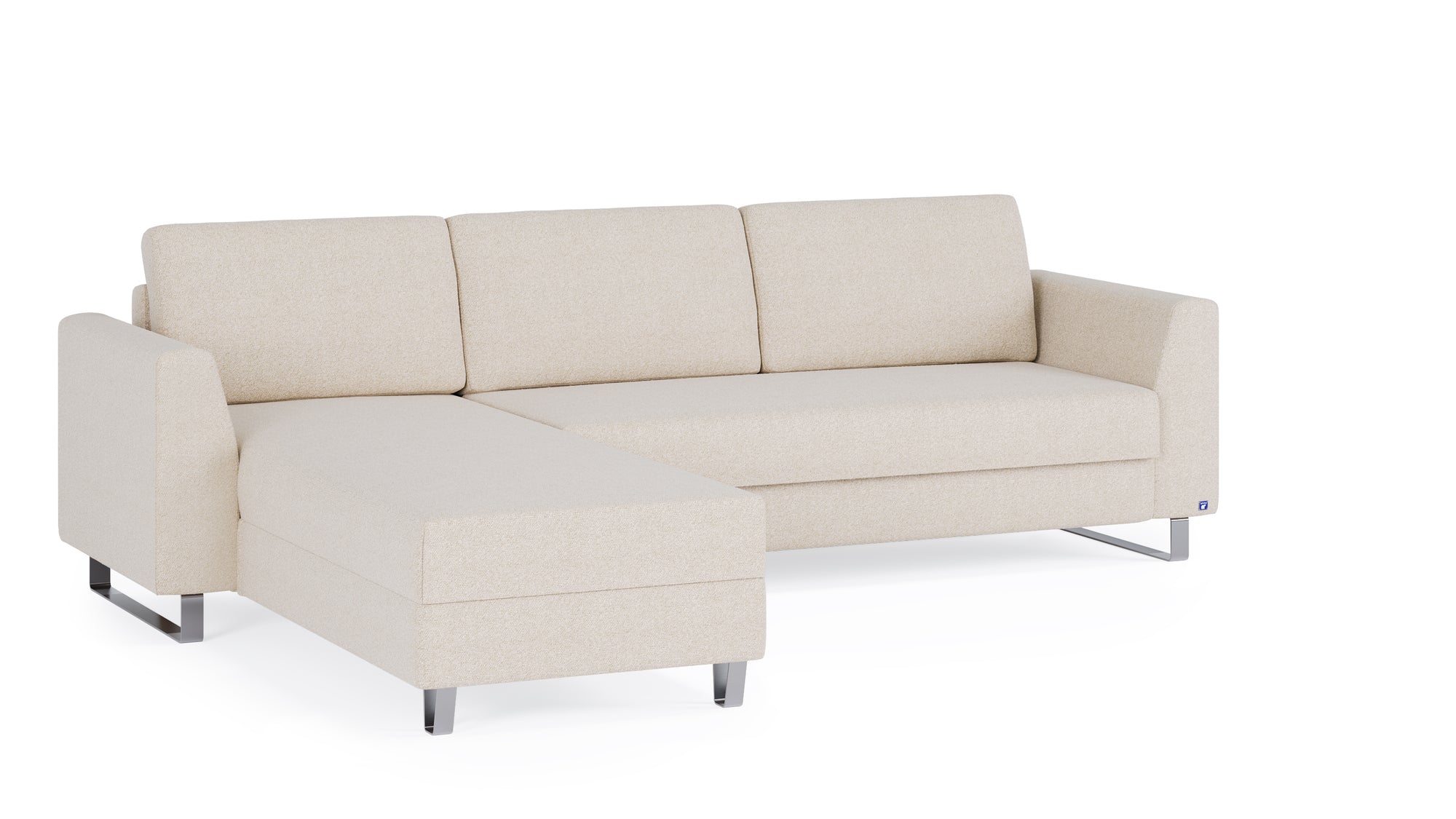 Schlafsofa von Bruno – 160 cm, in Glory Soft Beige, Metallfüße