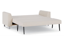 Schlafsofa von Bruno – 160 cm, in Glory Soft Beige, Metallfüße