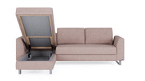 Schlafsofa von Bruno – 140 cm, in Glory Blush, Metallfüße