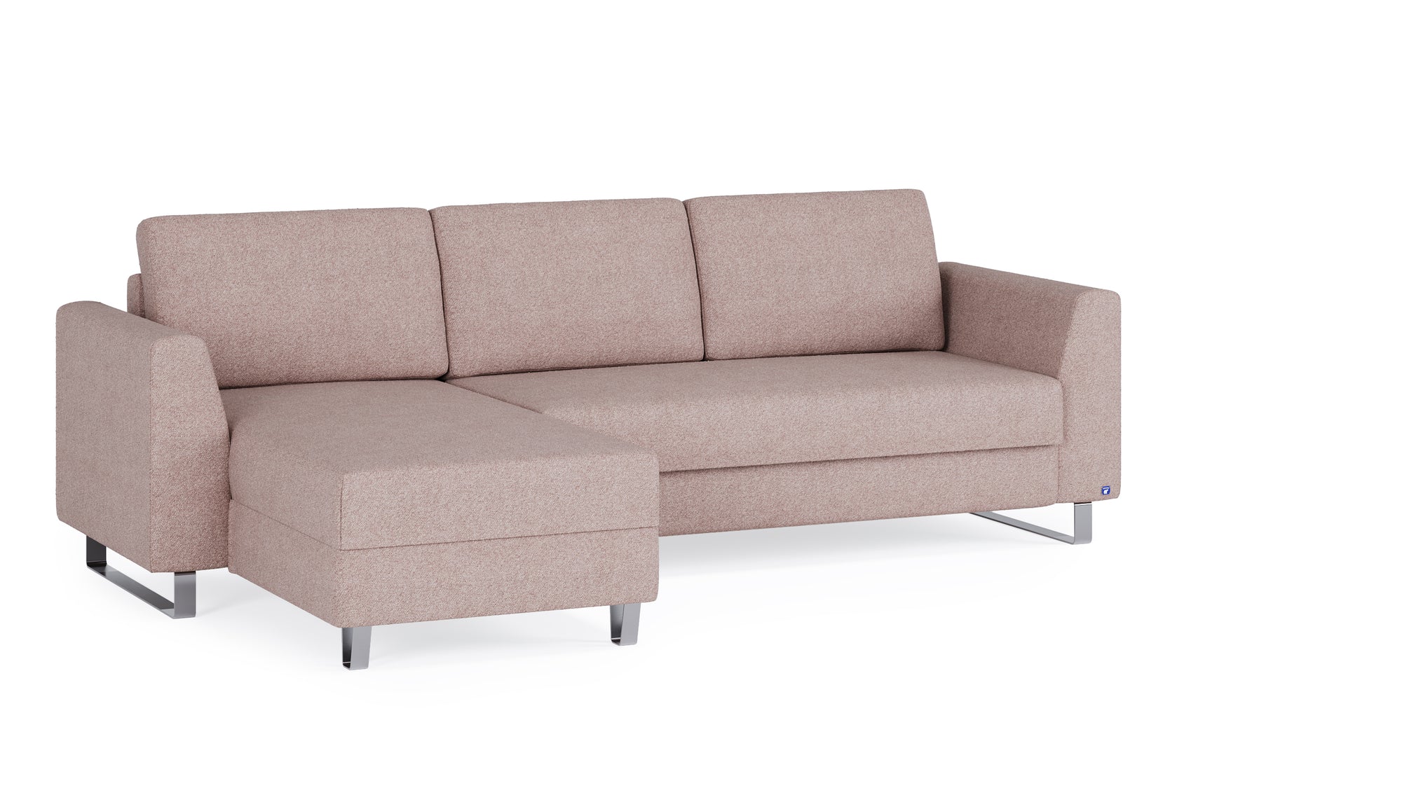 Schlafsofa von Bruno – 140 cm, in Glory Blush, Metallfüße
