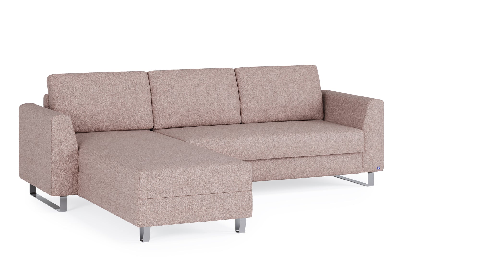 Schlafsofa von Bruno – 140 cm, in Glory Blush, Metallfüße