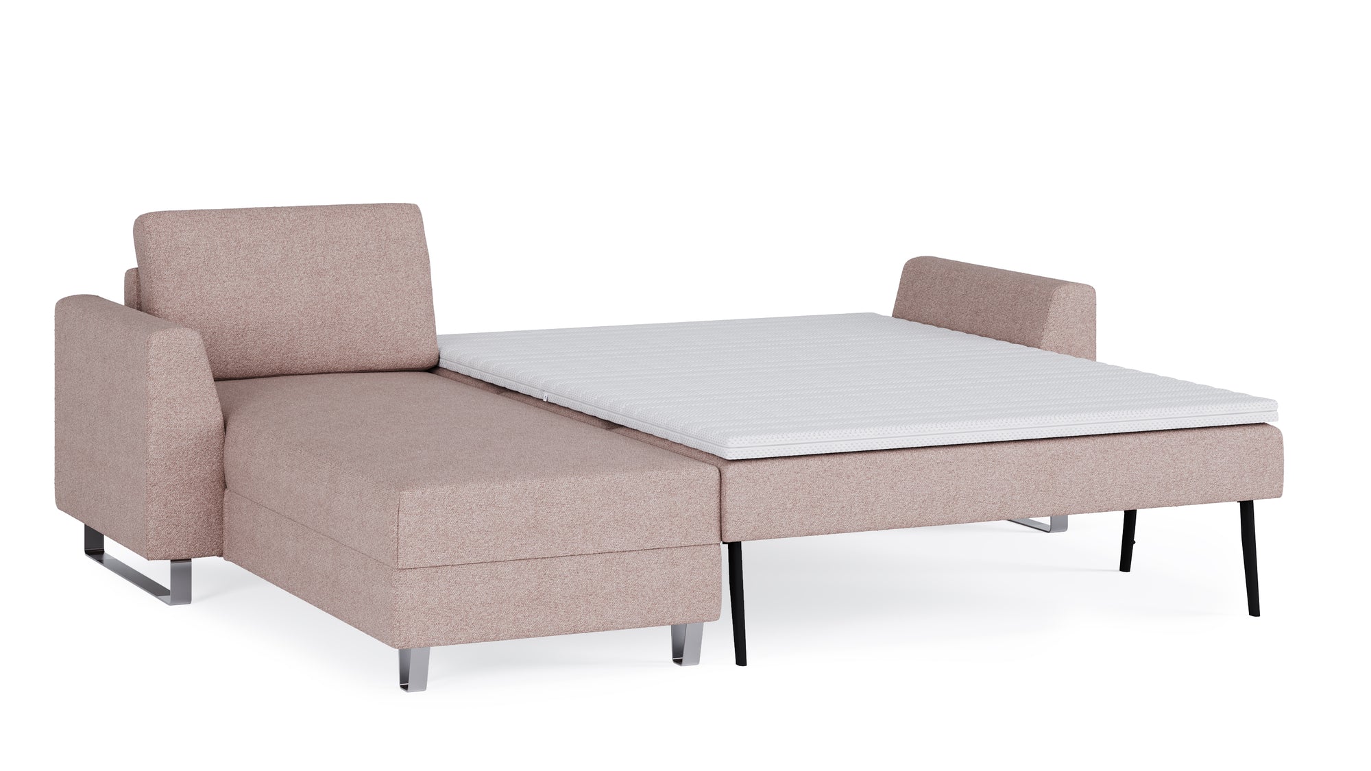 Schlafsofa von Bruno – 140 cm, in Glory Blush, Metallfüße