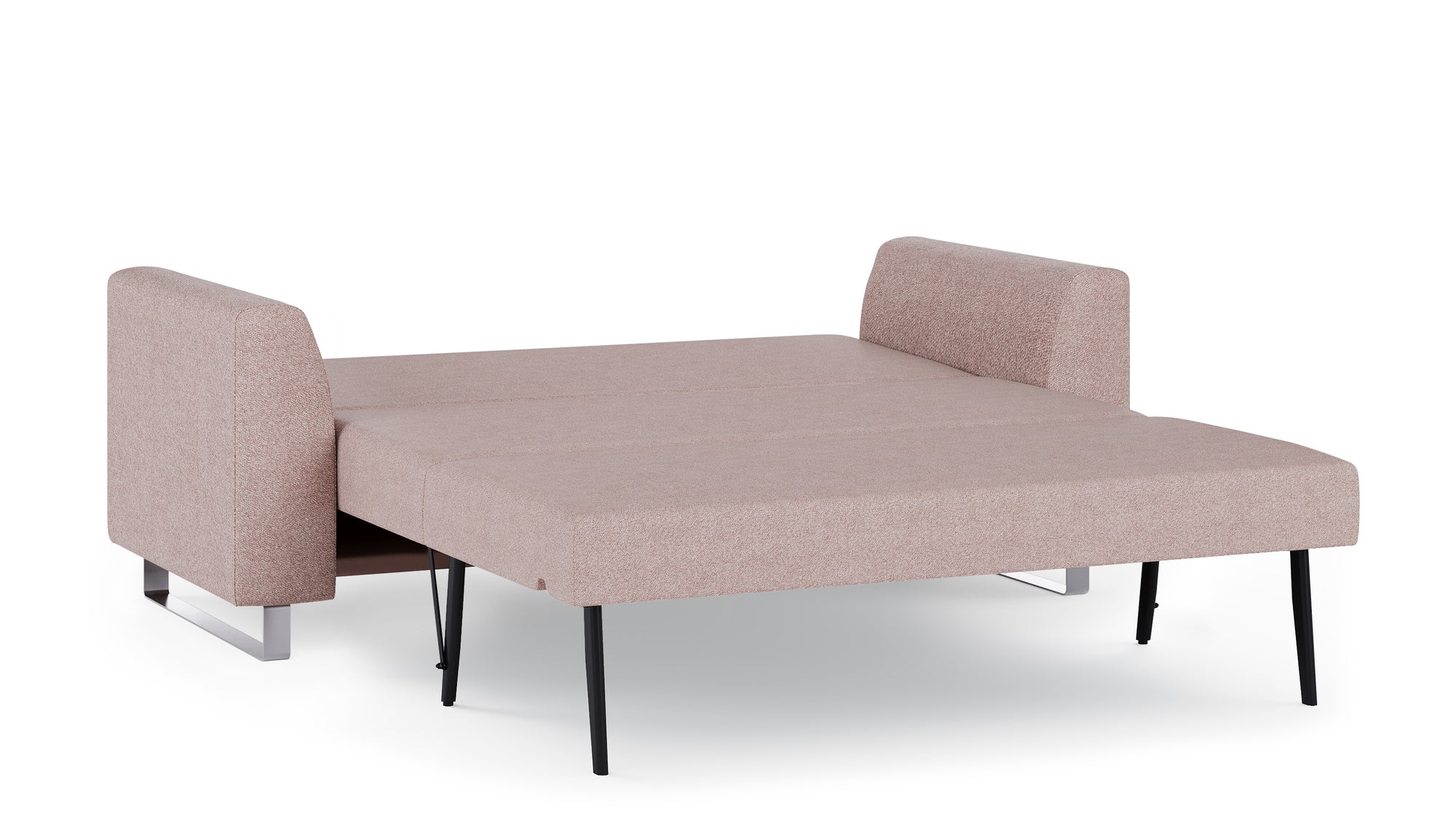 Schlafsofa von Bruno – 140 cm, in Glory Blush, Metallfüße