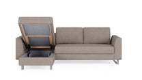 Schlafsofa von Bruno – 140 cm, in Glory Taupe, Metallfüße