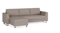 Schlafsofa von Bruno – 140 cm, in Glory Taupe, Metallfüße