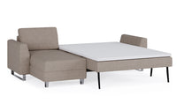 Schlafsofa von Bruno – 140 cm, in Glory Taupe, Metallfüße