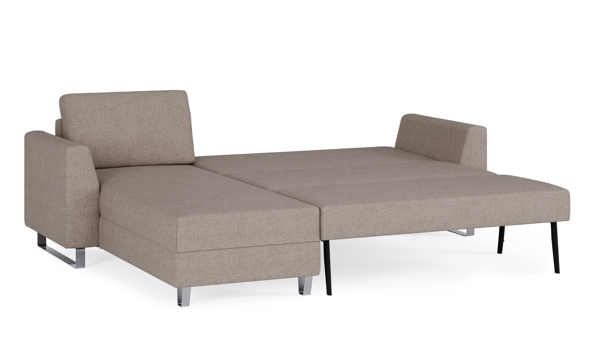 Schlafsofa von Bruno – 140 cm, in Glory Taupe, Metallfüße