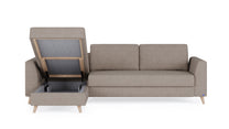 Schlafsofa von Bruno – 160 cm, in Glory Taupe, Holzfüße