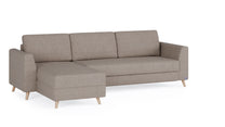 Schlafsofa von Bruno – 160 cm, in Glory Taupe, Holzfüße