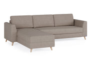 Schlafsofa von Bruno – 160 cm, in Glory Taupe, Holzfüße