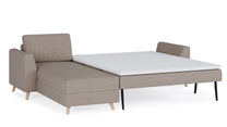 Schlafsofa von Bruno – 160 cm, in Glory Taupe, Holzfüße