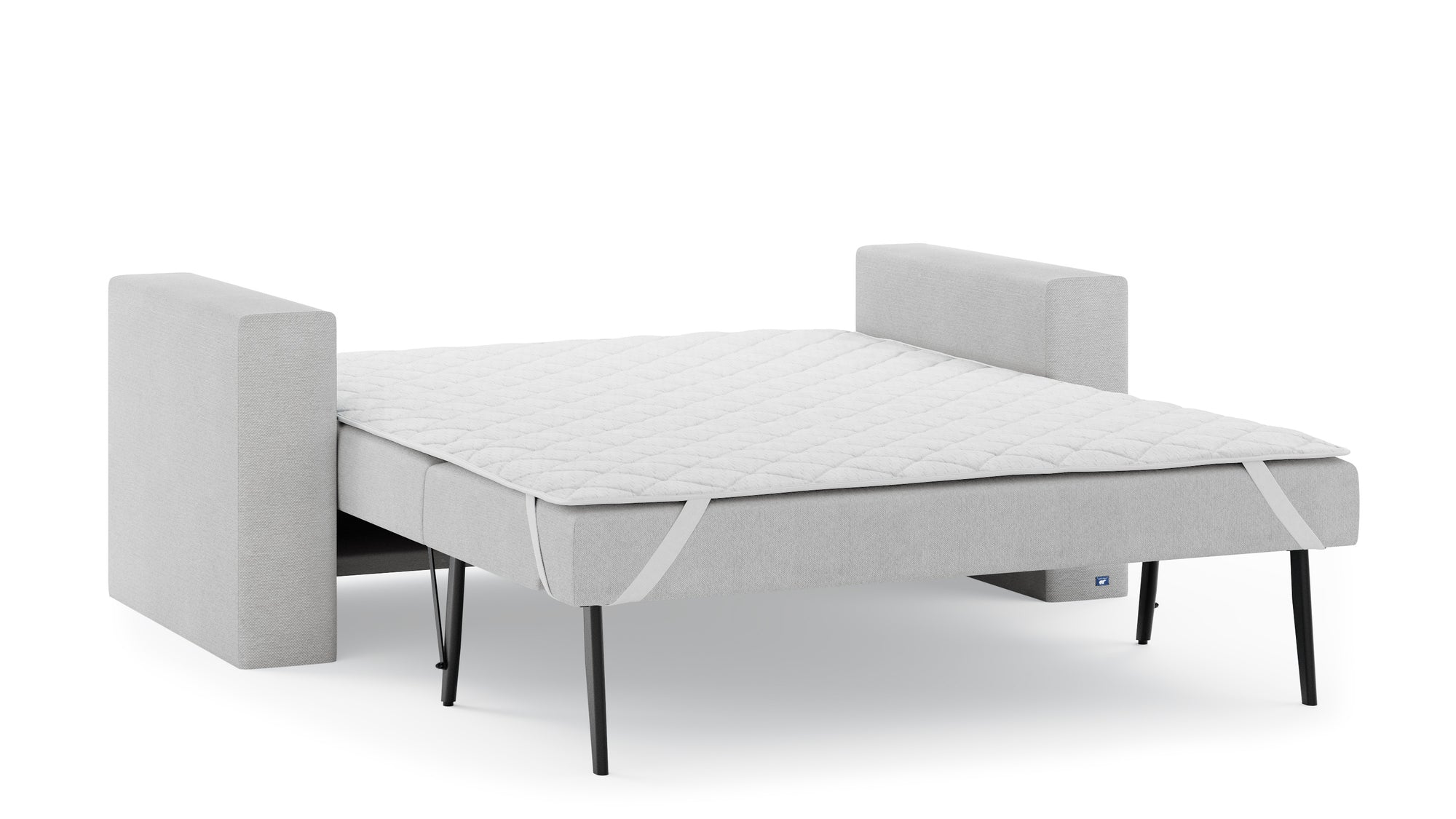 Schlafsofa von Bruno – 140 cm, in Hellgrau