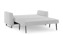 Schlafsofa von Bruno – 140 cm, in Hellgrau, Metallfüße