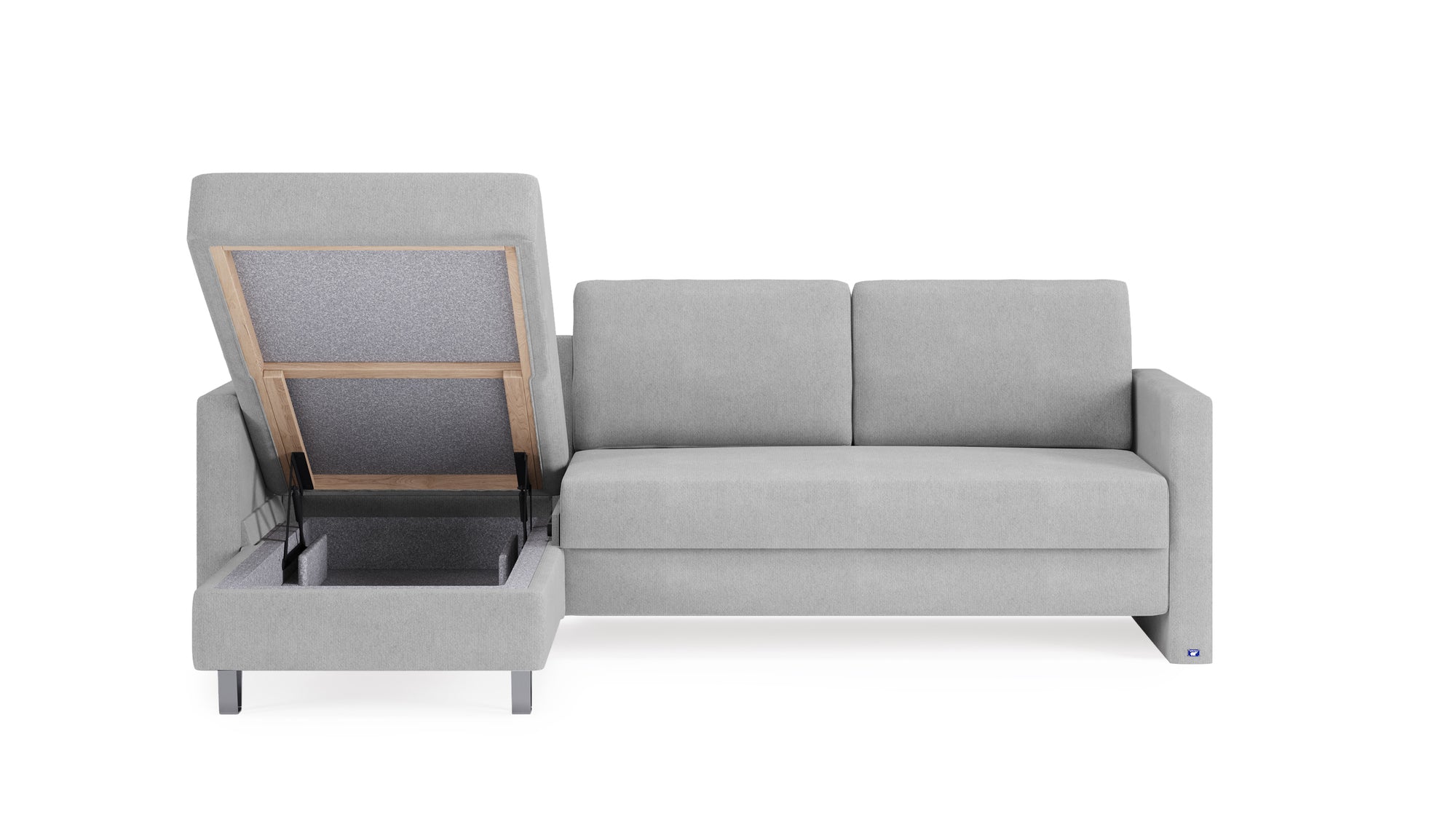 Schlafsofa von Bruno – 140 cm, in Hellgrau