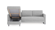 Schlafsofa von Bruno – 140 cm, in Hellgrau