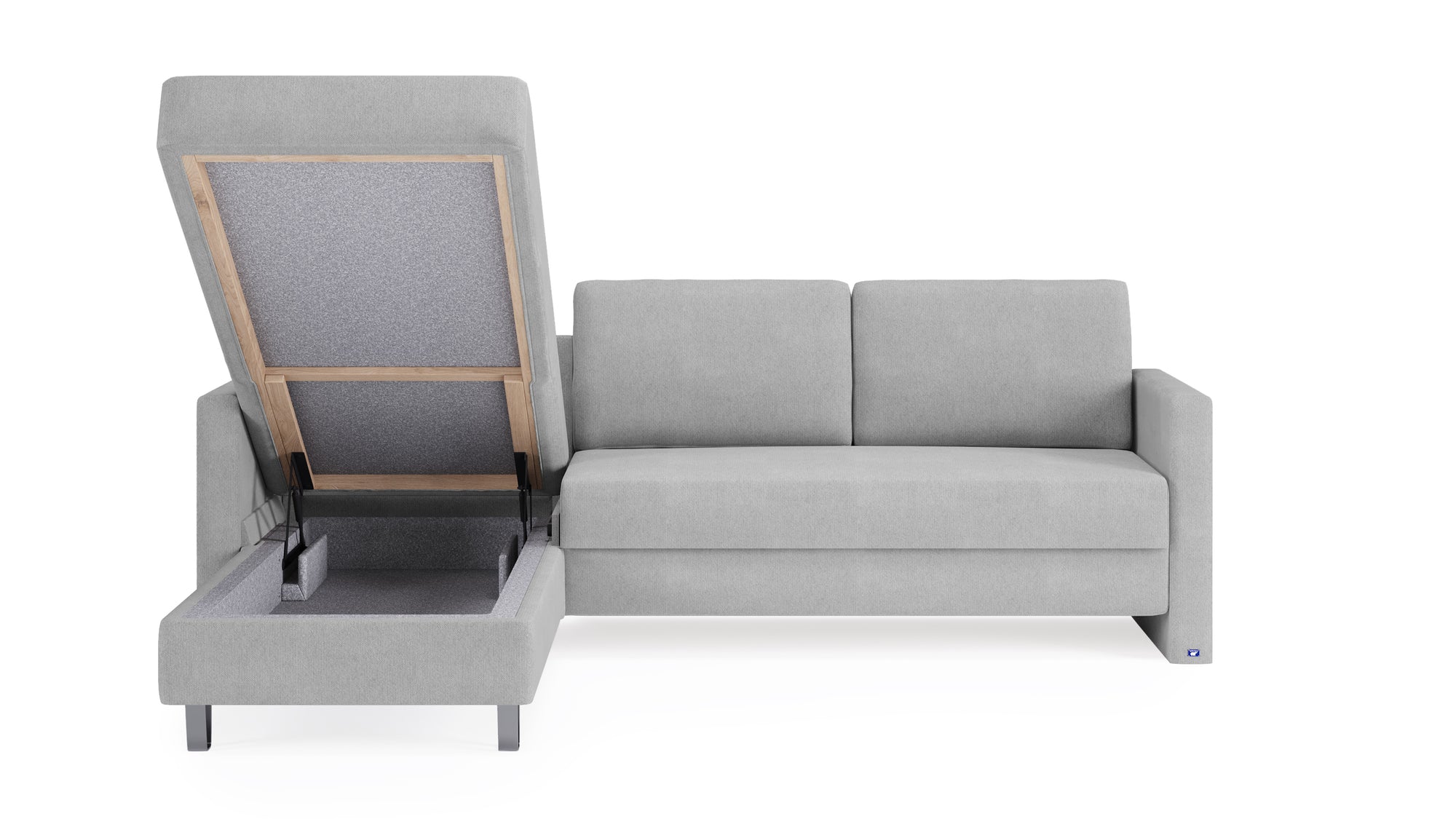 Schlafsofa von Bruno – 140 cm, in Hellgrau