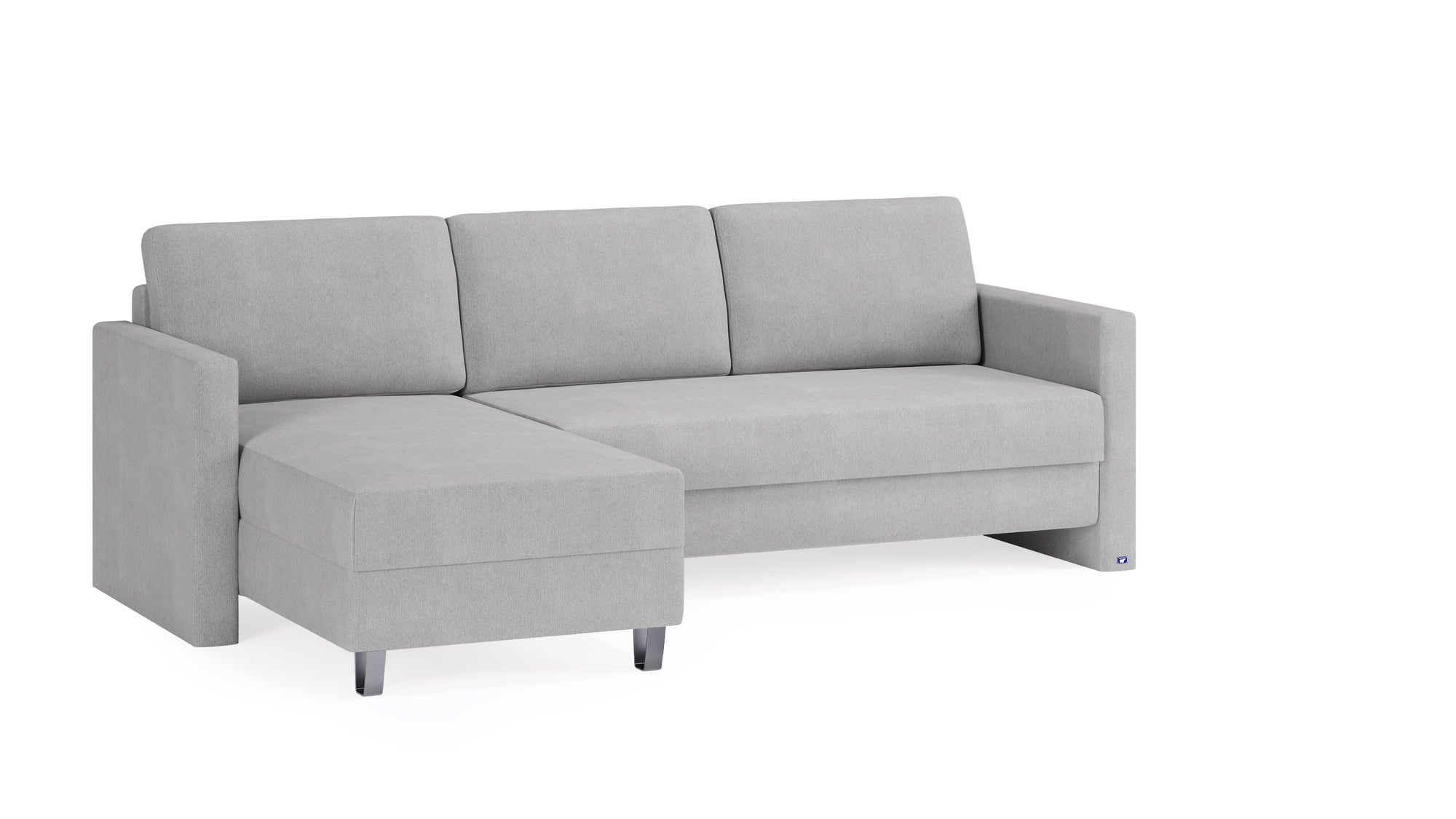 Schlafsofa von Bruno – 140 cm, in Hellgrau