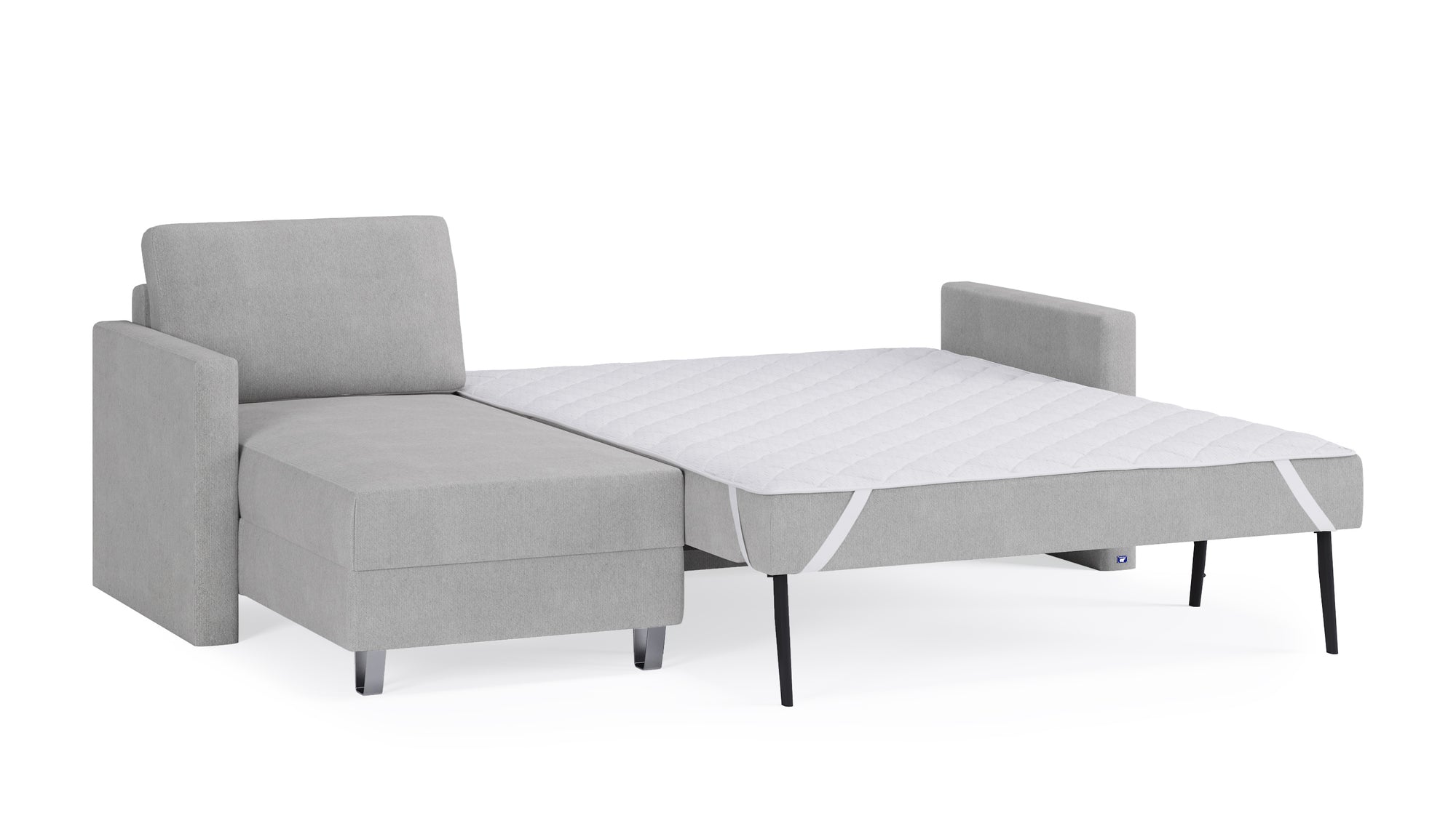 Schlafsofa von Bruno – 140 cm, in Hellgrau