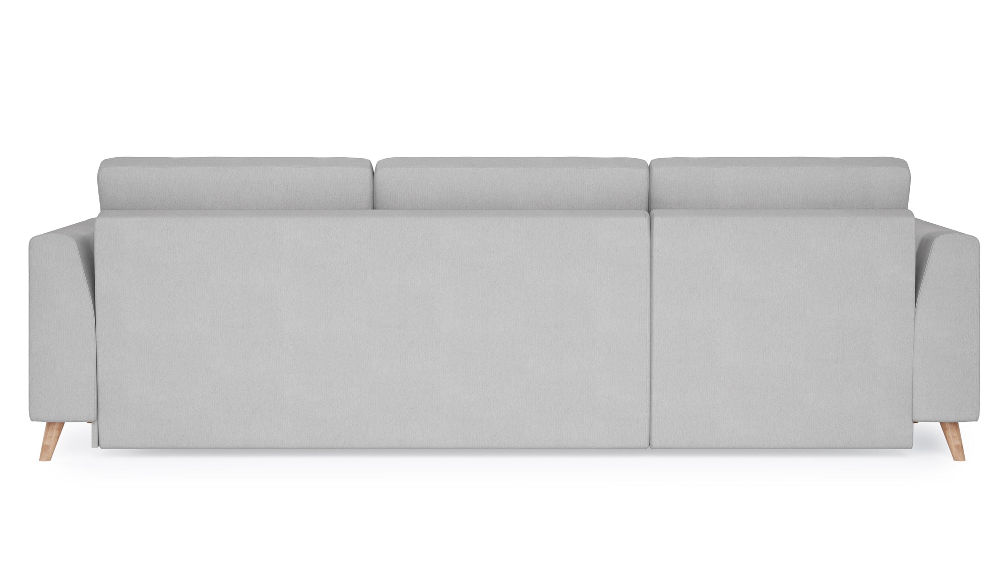 Schlafsofa von Bruno – 160 cm, in Hellgrau, Holzfüße