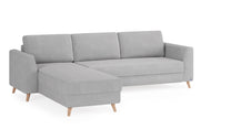 Schlafsofa von Bruno – 160 cm, in Hellgrau, Holzfüße