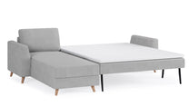 Schlafsofa von Bruno – 160 cm, in Hellgrau, Holzfüße