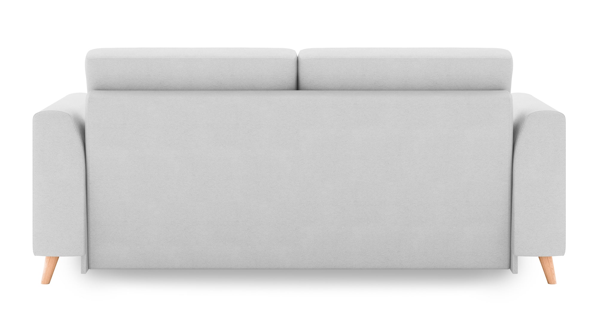 Schlafsofa von Bruno – 160 cm, in Hellgrau, Holzfüße