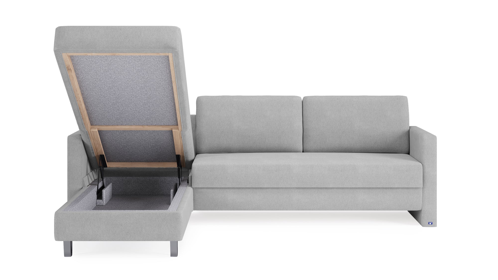 Schlafsofa von Bruno – 160 cm, in Hellgrau