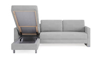 Schlafsofa von Bruno – 160 cm, in Hellgrau